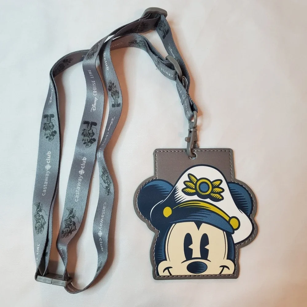Disney Cruise Line Castaway Club Cay Captain Mickey‎ Lanyard Silver Platinum